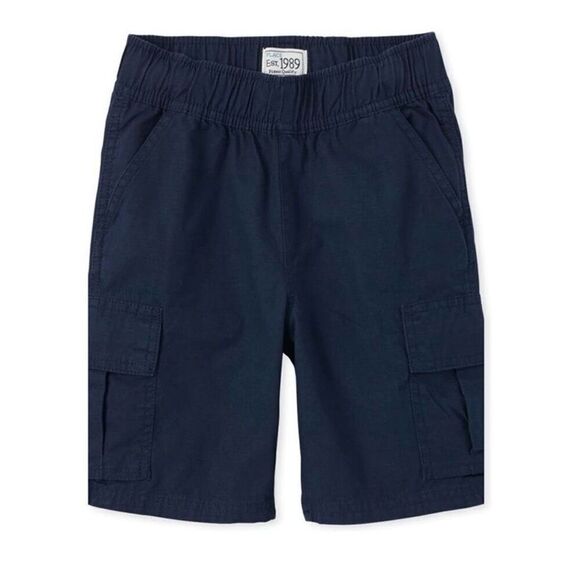 NWT Youth Boys The Childrens Place Navy Blue Chino Pull On Casual Shorts - Sz 16 - Picture 1 of 2